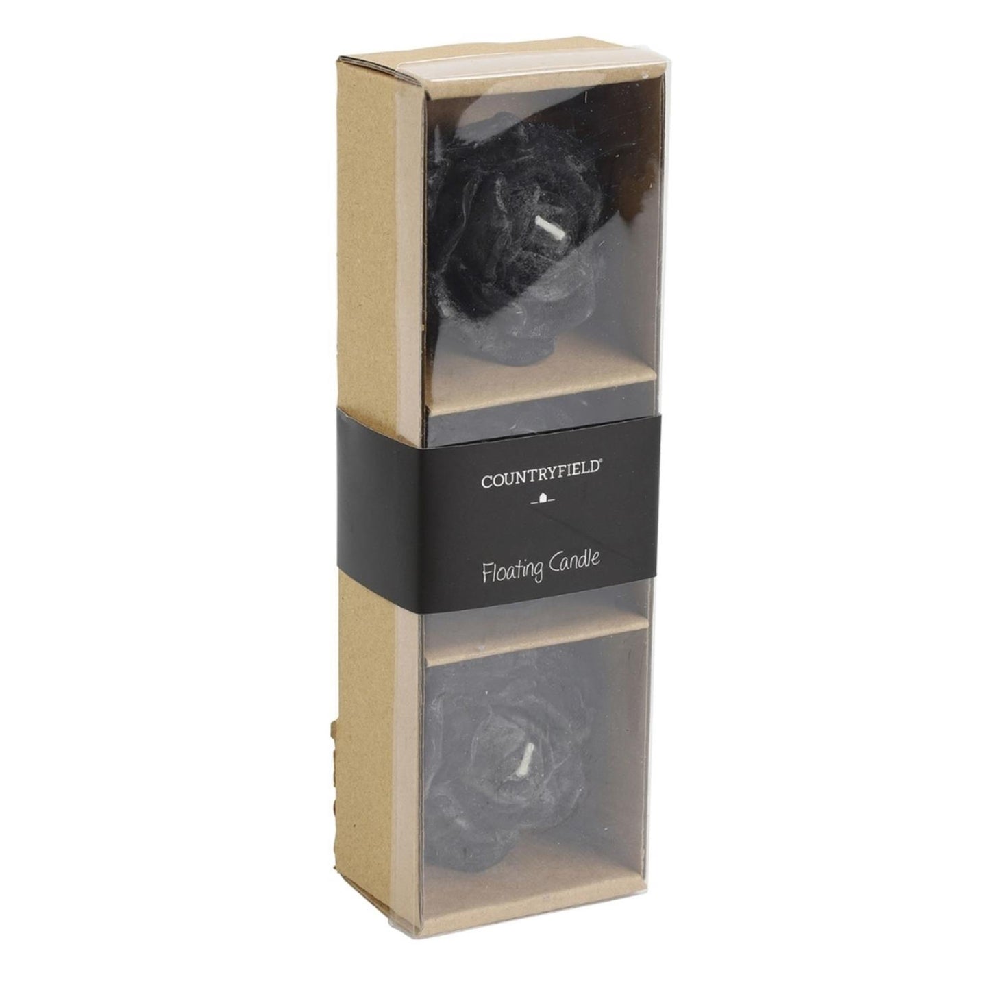 Countryfield drijfkaarsen bloem zwart