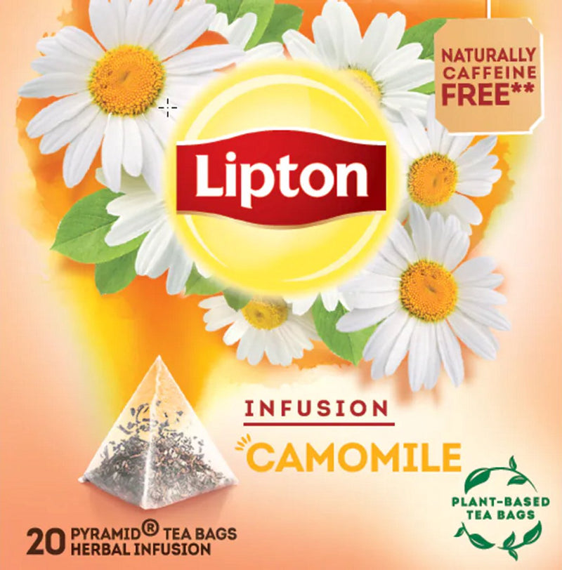 Lipton infusion camomile - 80 piramide theezakjes - kamille thee - 4 x 20 zakjes - voordeelverpakking