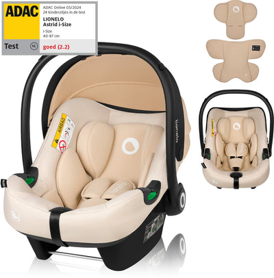 Lionelo astrid i-size autostoel – adac 5-sterren – 40-87 cm – rwf – memory foam – verstelbare hoofdsteun (7 cm) – holmbergs gordels – compatibel met isofix-base kinderwagen – i-size norm – licht veilig