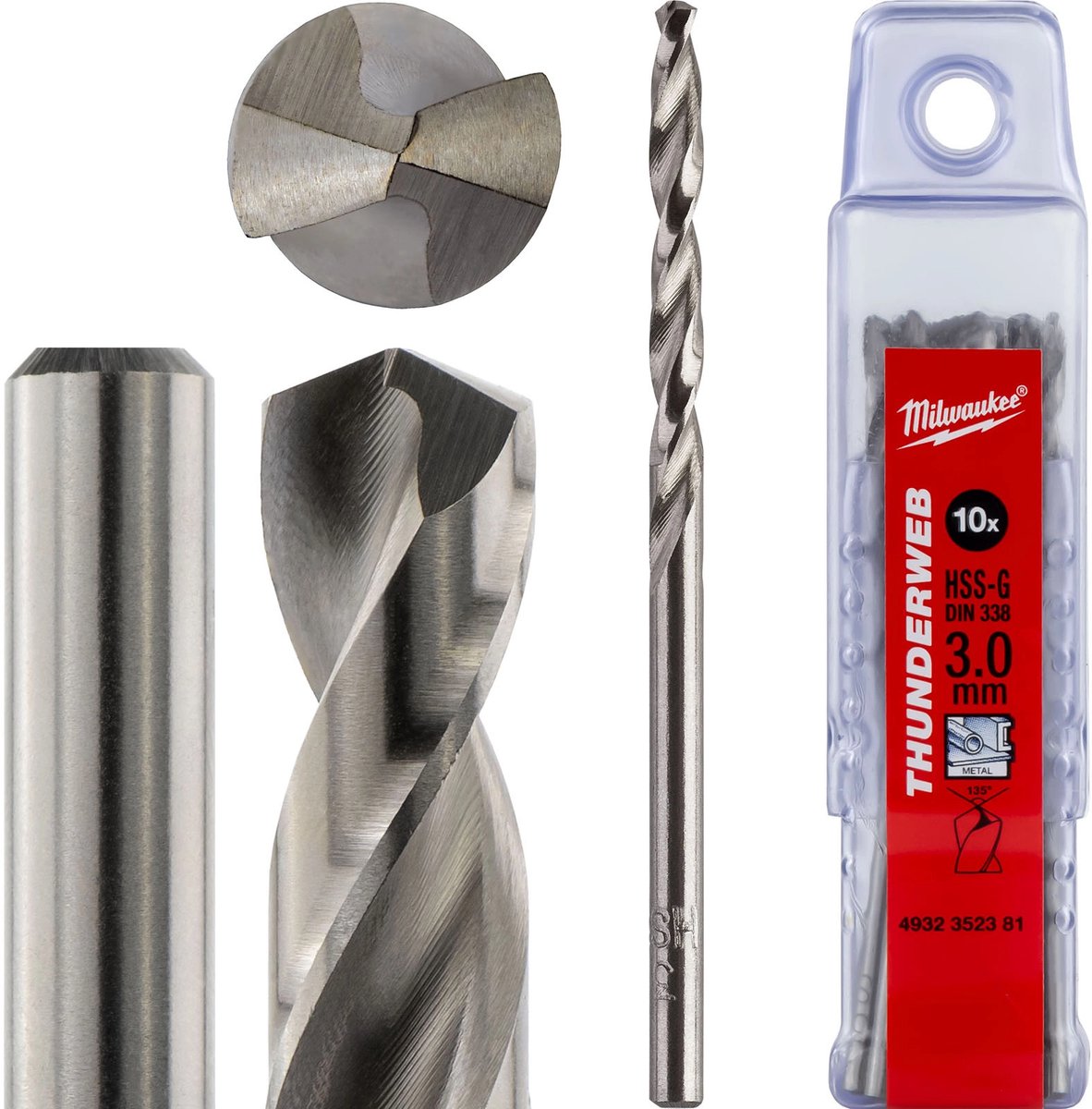 Milwaukee 4932352381 thunderweb hss-g metaalboor - 3 x 33 x 61mm (10st)