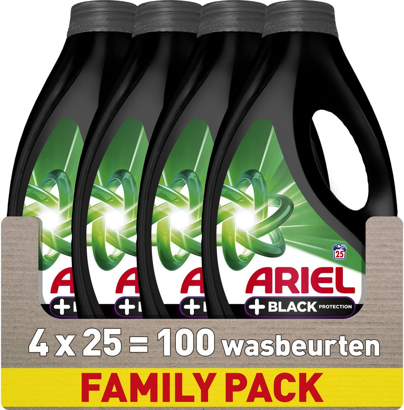 Ariel wasmiddel +zwart bescherming - 4 x 25 wasbeurten