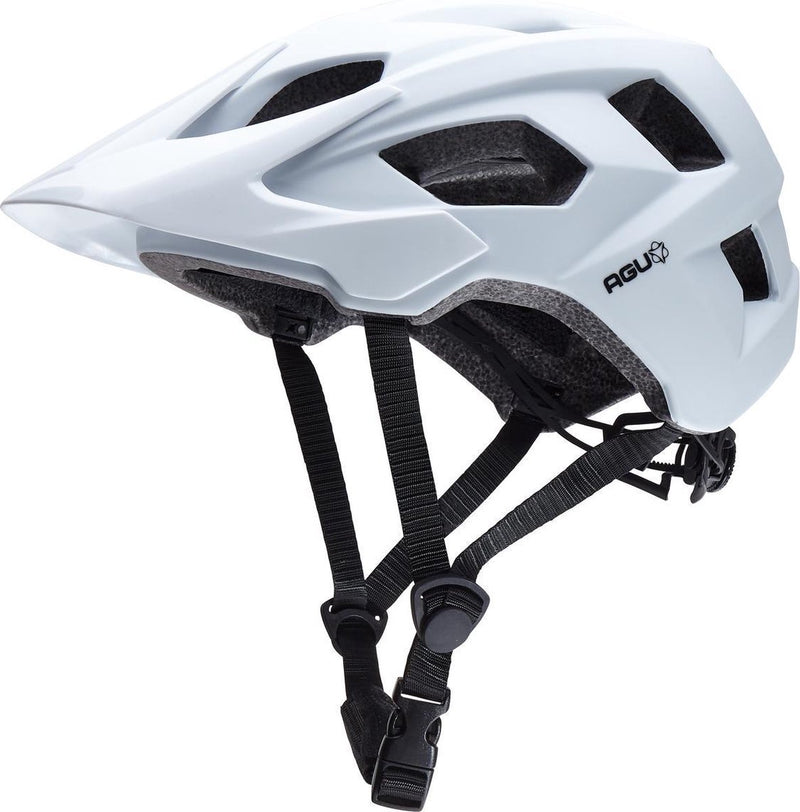 Agu xc - mtb helm - unisex - 52-58cm - in-mould - met vizier - wit - en1078 - ventilatiegaten s m