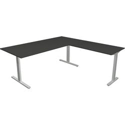 Hoekbureau kerkmann 11023113 form 2 antraciet, zilver