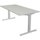 Bureau kerkmann 11020611 in hoogte verstelbaar lichtgrijs, zilver