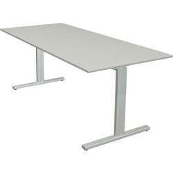 Bureau kerkmann 11020711 in hoogte verstelbaar lichtgrijs, zilver