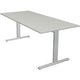 Bureau kerkmann 11020711 in hoogte verstelbaar lichtgrijs, zilver