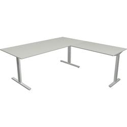 Bureau kerkmann 11023111 form 2 lichtgrijs, zilver