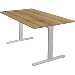 Bureau kerkmann 11021055 in hoogte verstelbaar zilver, eik