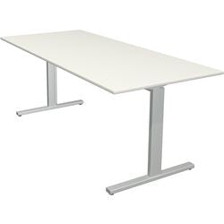 Bureau kerkmann 11020710 in hoogte verstelbaar wit, zilver