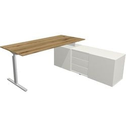 Bureau kerkmann 11026255 form 2 wit, zilver