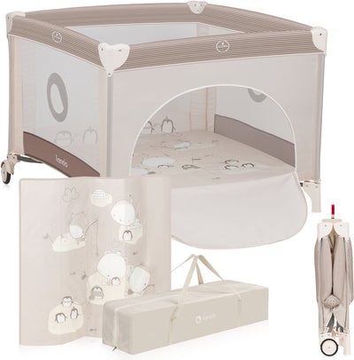 Lionelo bonnie kinderbox - babybox - tot 15 kg -zijwanden van luchtige gaas - ruime speelruimte - systeem voor snel in- en opvouwen - meegeleverde draagtas