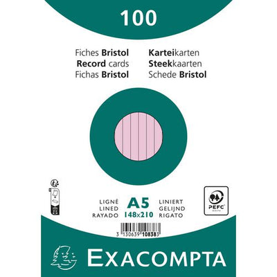 Indexkaarten exacompta 10838se roze papier
