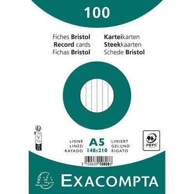 Indexkaarten exacompta 10808se wit papier
