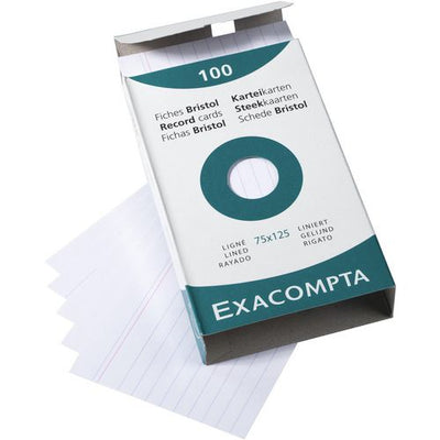 Indexkaarten exacompta 13801x wit papier