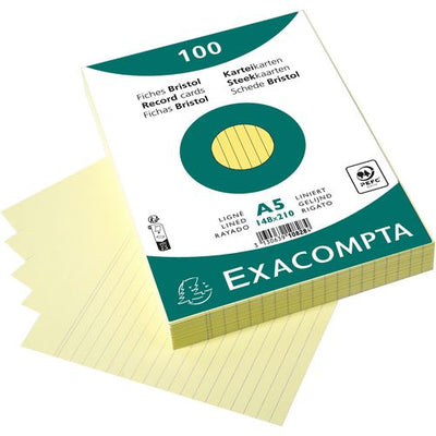 Indexkaarten exacompta 10828se geel papier