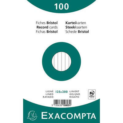 Indexkaarten exacompta 10803x wit papier
