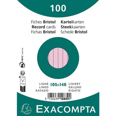 Indexkaarten exacompta 10839se roze papier