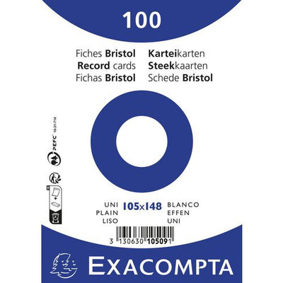Indexkaarten exacompta 10509e wit papier