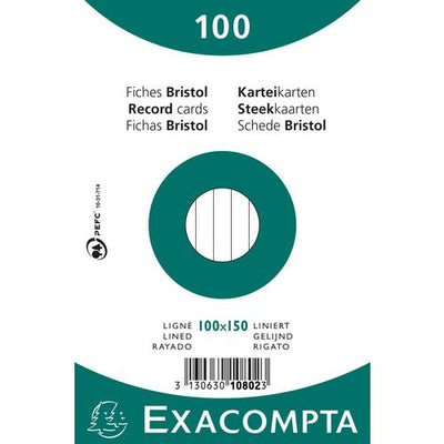 Indexkaarten exacompta 10802x wit papier