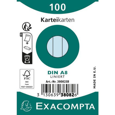 Indexkaarten exacompta 38082sb hemelsblauw