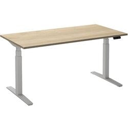 Zit-sta-bureau ceha ade2plme208q9016rew eiken wit melamine, metaal