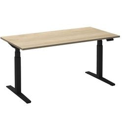 Zit-sta-bureau ceha ade2plhl189q9005rew eiken wit melamine, metaal
