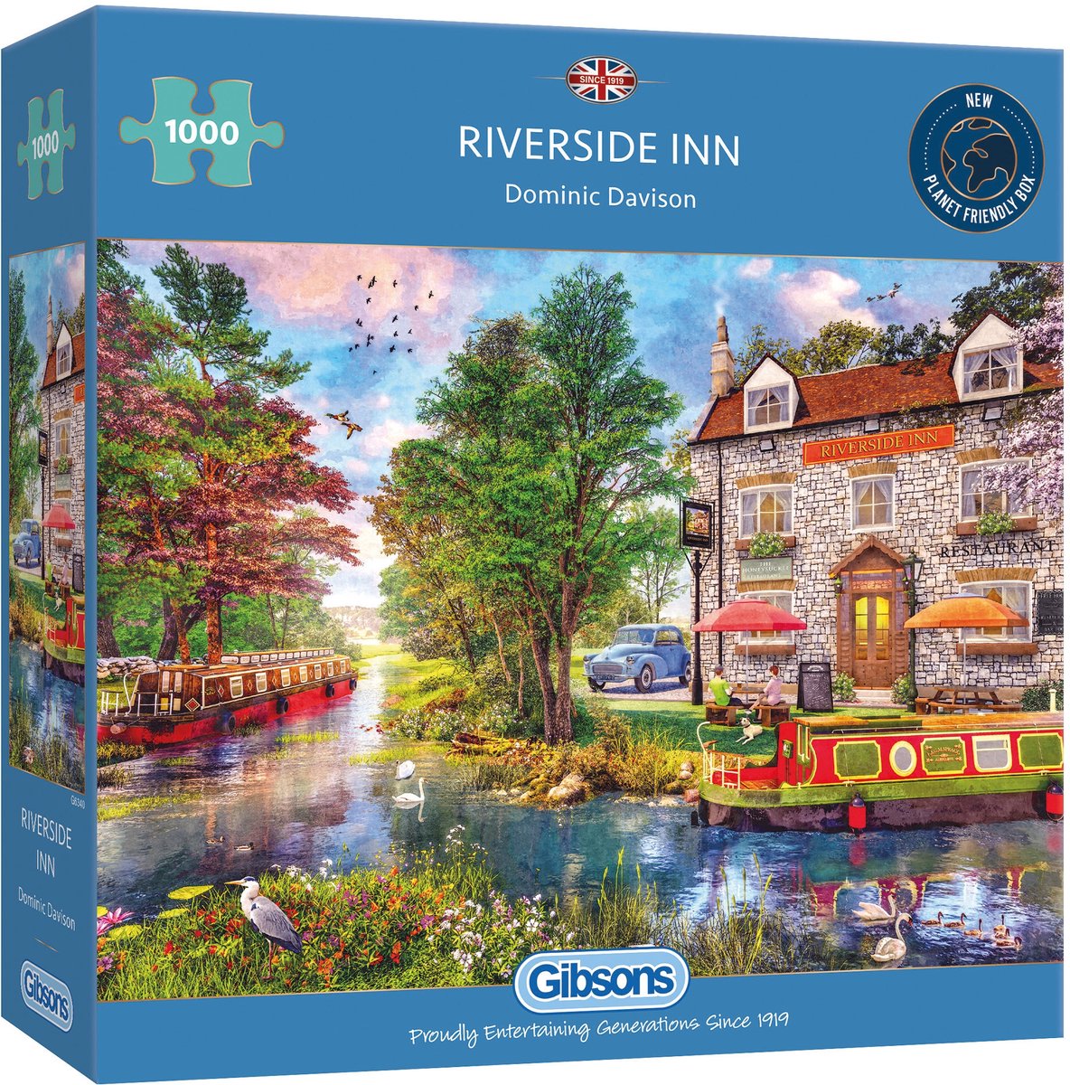 Gibsons - riverside inn (door dominic davison) - 1000 stukjes 68×49cm (b×h) - legpuzzel voor volwassenen