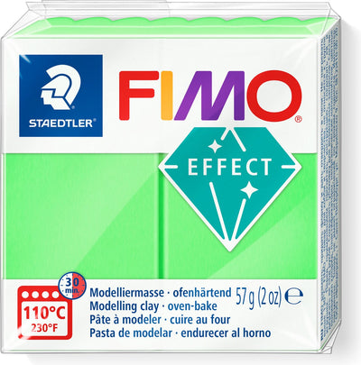 Fimo effect ovenhardende boetseerklei standaard blokje 57 g - neon groen