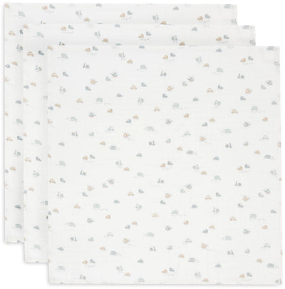 Jollein - hydrofiele doek small 70x70cm - inbakerdoek - zacht katoen - 3 stuks - on the go