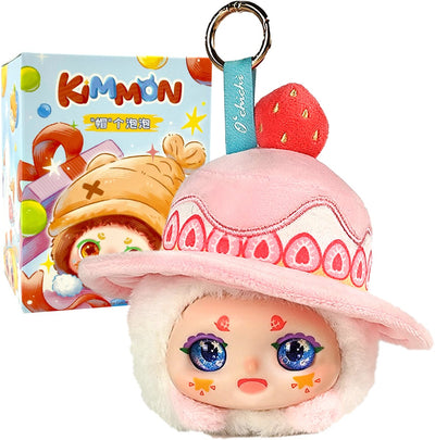 Kimmon pop-culture pluche 'hat bubble' serie - blind box collectie - verzamelfiguren met sleutelhanger