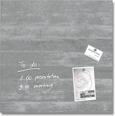 Sigel glasmagneetbord - artverum - 48x48cm - betondesign - si-gl168