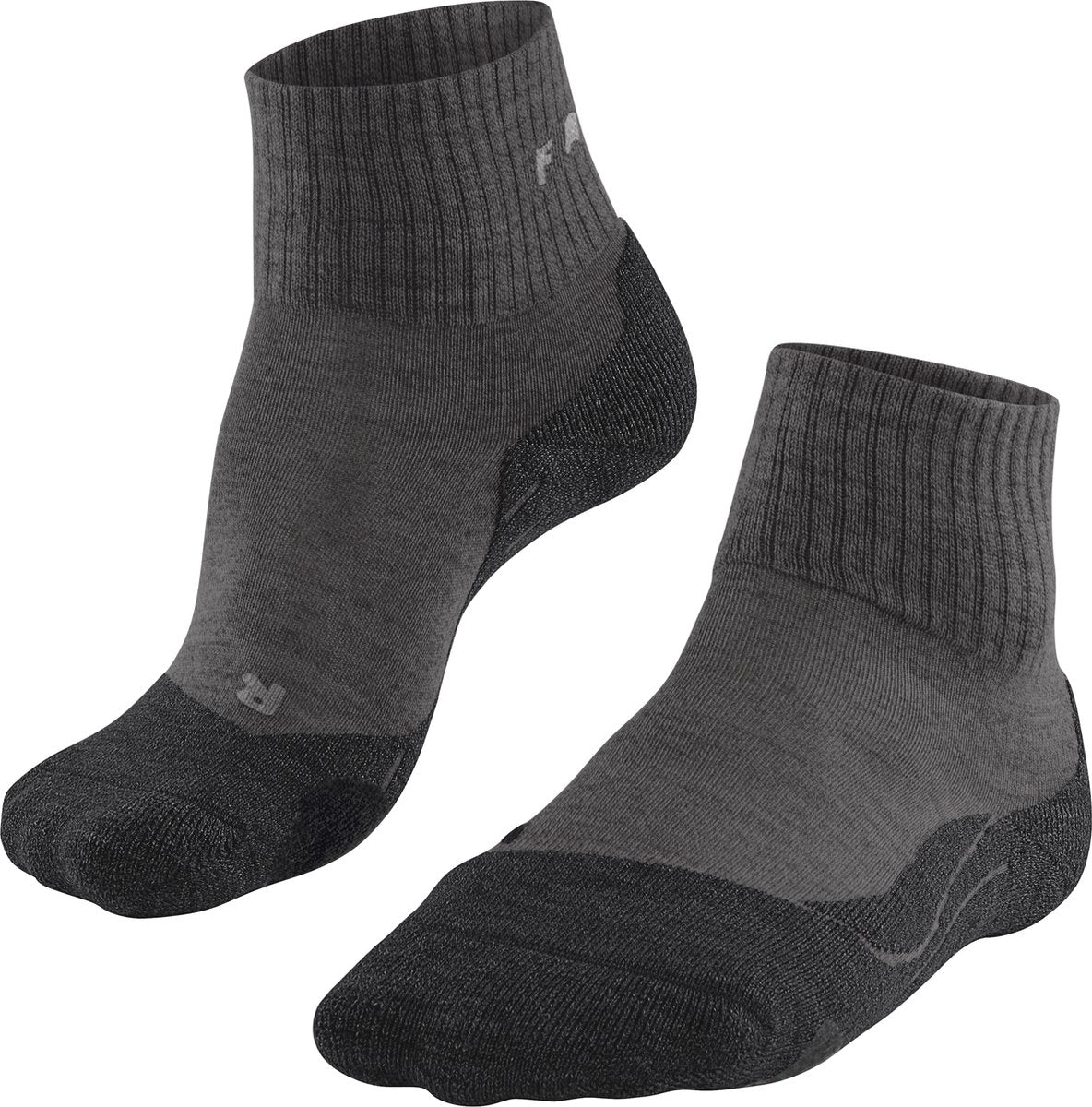 Falke tk2 wool short anti-blaar dik wol functioneel materiaal wandelsokken dames grijs - maat 39-40