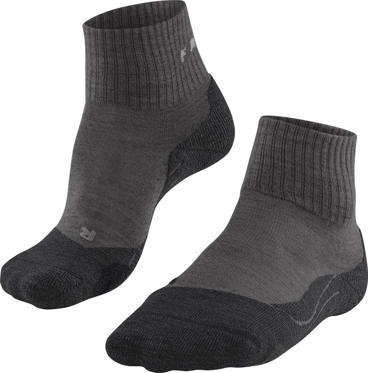 Falke tk2 wool short anti-blaar dik wol functioneel materiaal wandelsokken dames grijs - maat 35-36