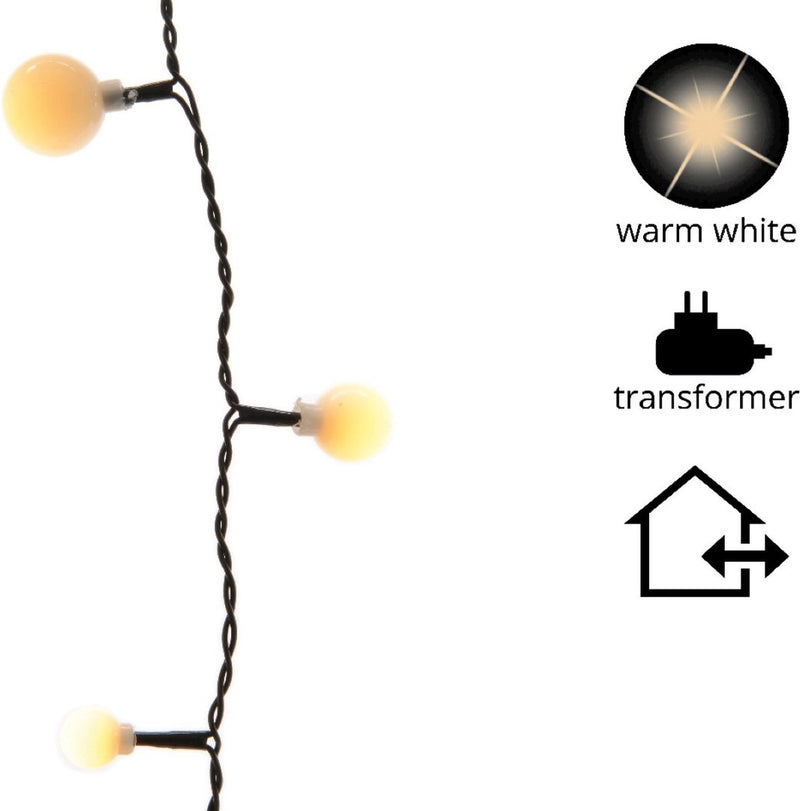 Edm bolvormige lichtslinger - guinguette stijl - warm licht - 120 led lampjes - 14 m - 71013