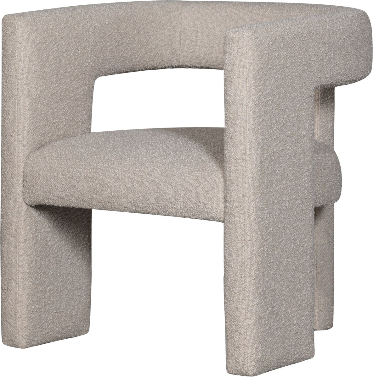Woood tiwa fauteuil - bouclé - beige - 70x64x64