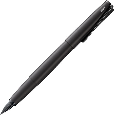 Lamy studio zwarte vulpen - universele vulpen in elegante volledig metalen behuizing - met propellervormige clip stalen penpunt in lijndikte f - incl. inktpatroon t 10 blauw