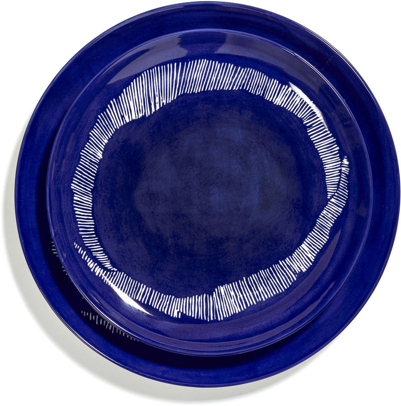 Serax - ottolenghi feast - bord m - donkerblauw wit - 22 ø - 2 stuks