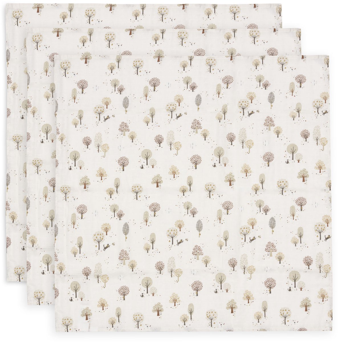 Jollein hydrofiele doek small – 70x70cm – tiny park – 3 stuks