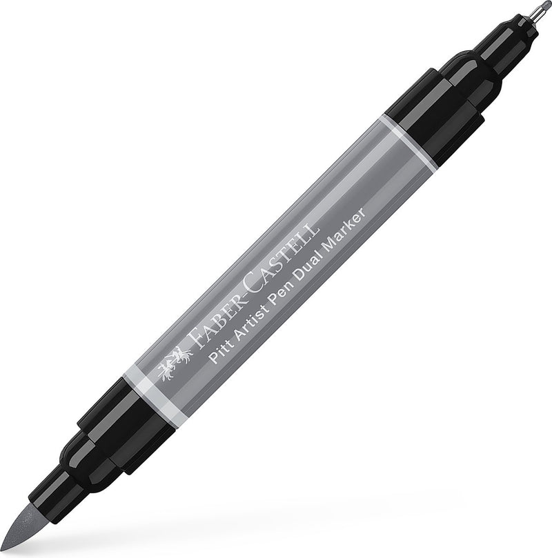 Faber-castell tekenstift - pitt artist pen - duo marker - 232 koudgrijs iii - fc-162232