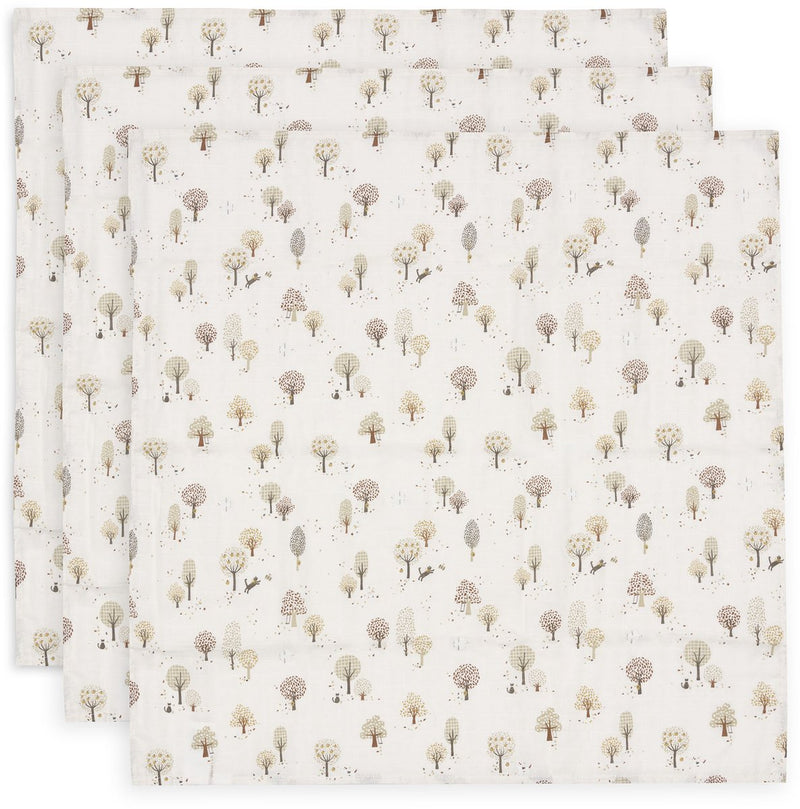 Jollein hydrofiele doek small – 70x70cm – tiny park – 3 stuks
