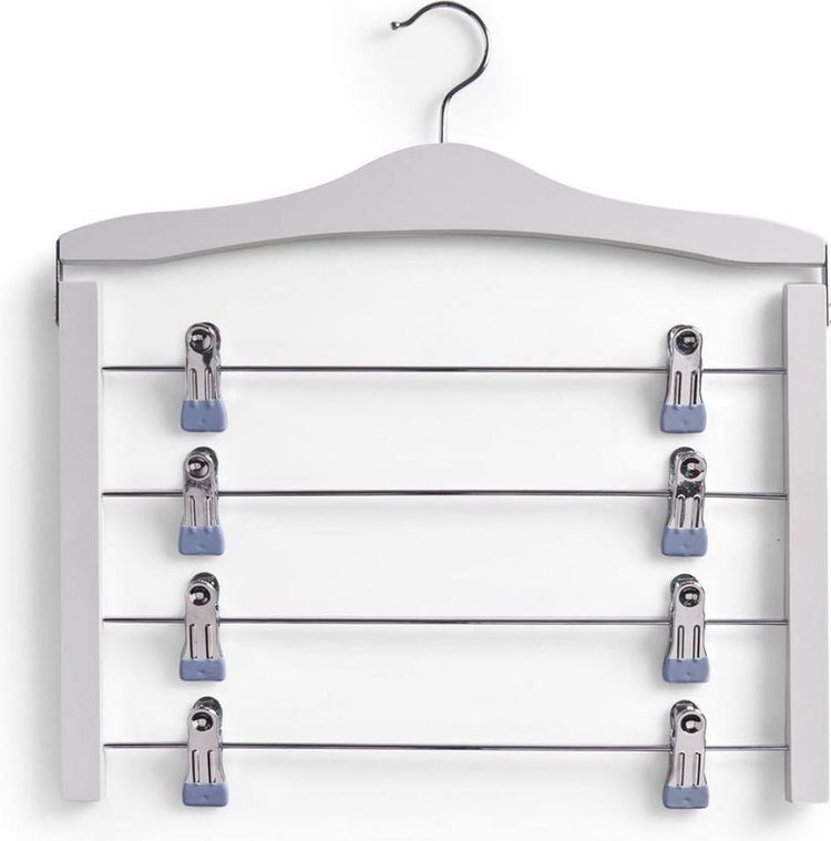 Zeller houten knijphanger 4 niveaus wit hout