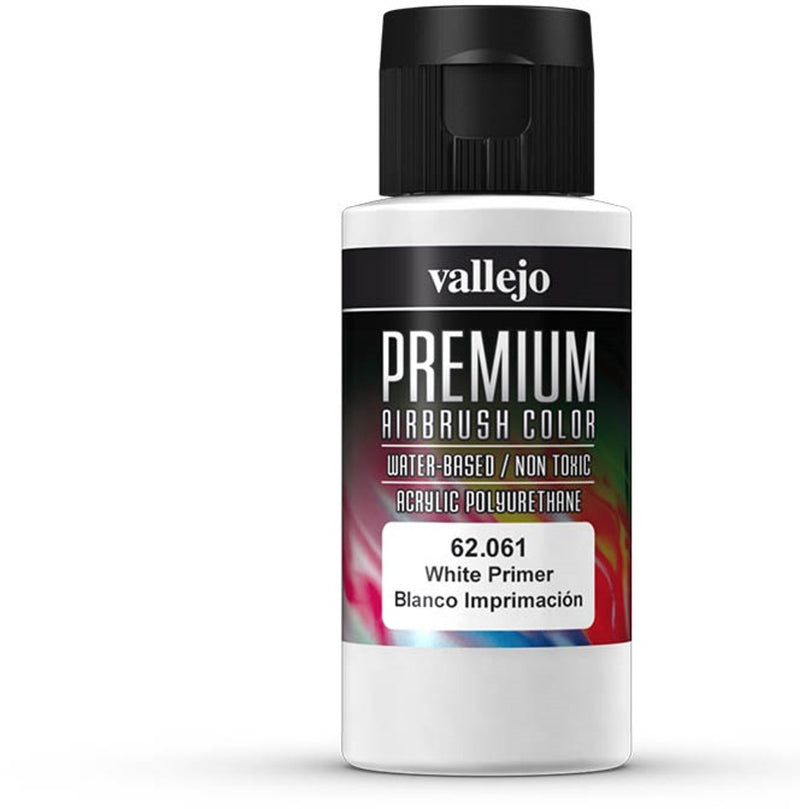 Vallejo hobbyverf - 62061 premium airbrush color - wit - primer - 60ml verf flesje - 60 ml
