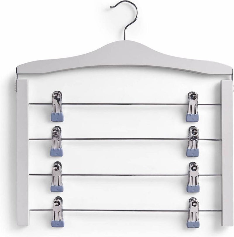 Zeller houten knijphanger 4 niveaus wit hout
