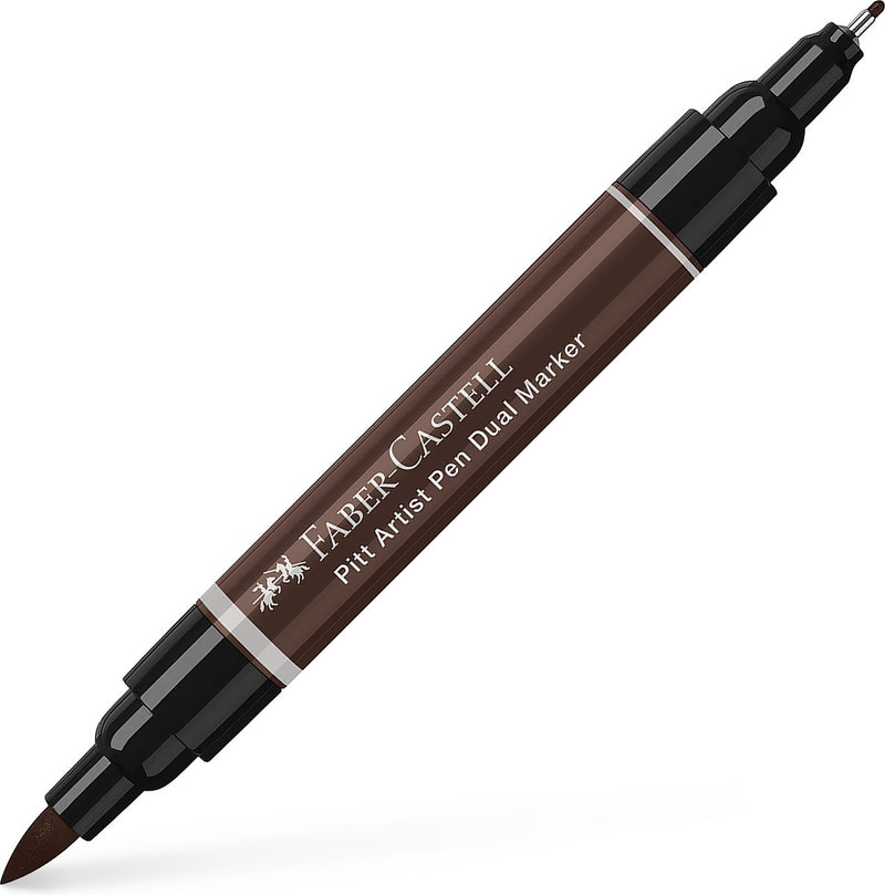 Faber-castell tekenstift - pitt artist pen - duo marker - 175 donker sepia - fc-162175