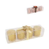 Kaarsen metallic glitter 5cm set van 4 - afbeelding 1