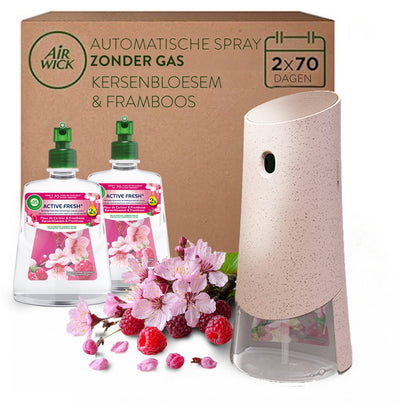 Air wick - active fresh luchtverfrisser starter kit kersenbloesem + 2 navullingen