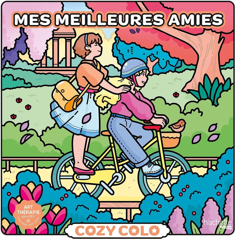 Hachette heroes atelier créatif autres licences cozy colo cozy colo - mes meilleures amies my best friends - hachette - kleurboek voor volwassenen en kindern