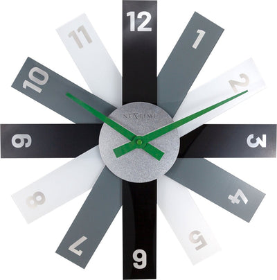 Nextime plexi – design wandklok – 40 cm – acryl – zwart – stil