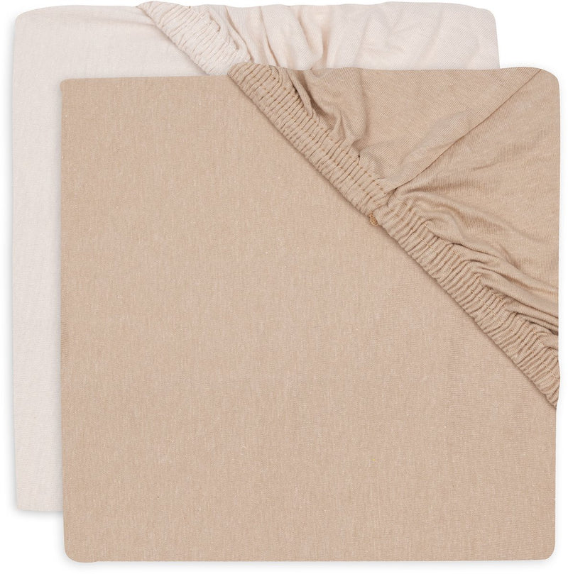 Jollein hoeslaken ledikant - 70 75x140 150cm - jersey - blush wild rose - 2 stuks