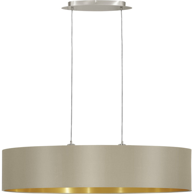 Eglo maserlo - hanglamp - 100 cm - grijs taupe goud